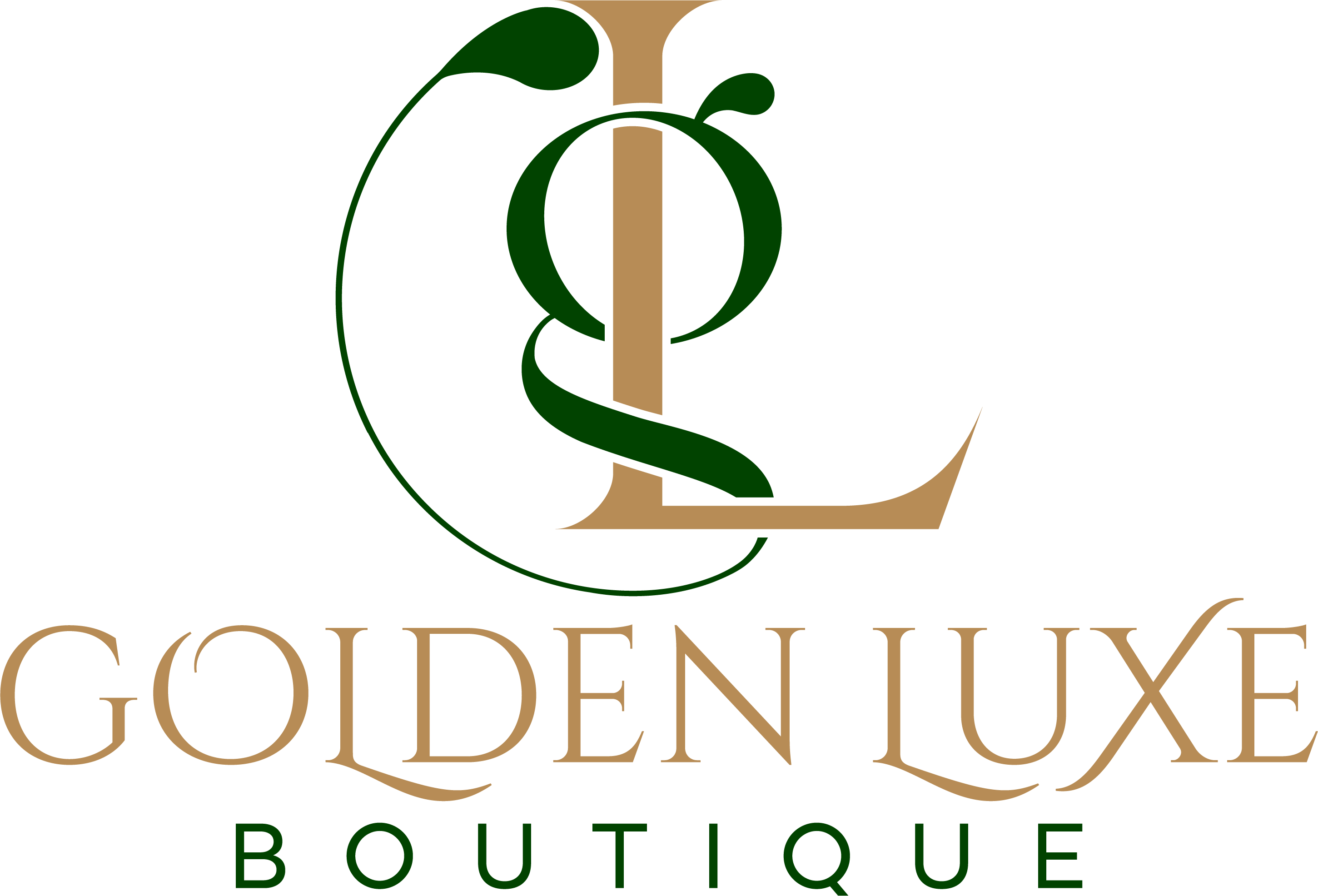 A logo of golden lux boutique